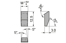 Зуб для пил 100 шт. Ceratizit 10529-12,5X5,0X3,0 KCR06