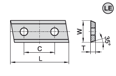 Нож твердосплавный CTK SK  49.5x12.0x1.5 LE 5° HC05