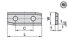 Нож твердосплавный CTK SK  29.5x12.0x1.5 RI 15° HC05