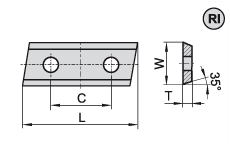 Нож твердосплавный CTK SK  29.5x12.0x1.5 RI 5° HC05