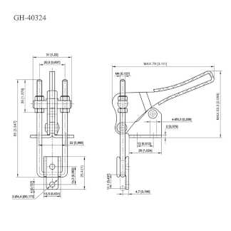 Зажим защелкивающийся вертикальный GH-40324, усилие 227 кг
