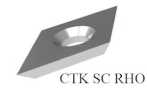 Ножи сменные твердосплавные подрезные 4 режущие кромки CTK SC RHO ромбические