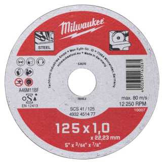Тонкие отрезные диски по металлу Milwaukee