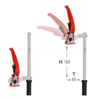 Прижимы F-образные кованые RBC-1620 c рычажной рукояткой для установки в отверстие верстака Woodwork/Вудворк