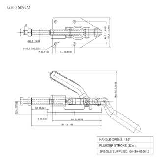 Зажим шатунный с прямым ходом GH-36092M, усилие 181 кг, ход 32 мм