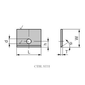 CTBL ST11  40.0x35.5x2.0  KCR08 бланкета твердосплавная