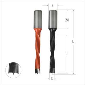 Сверла присадочные глухие L=70 S=Ø10x28 Серия 311 Woodwork