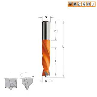 Сверло HW для присадочного станка 14x30x57,5 Z=2+2 S=10x20 LH