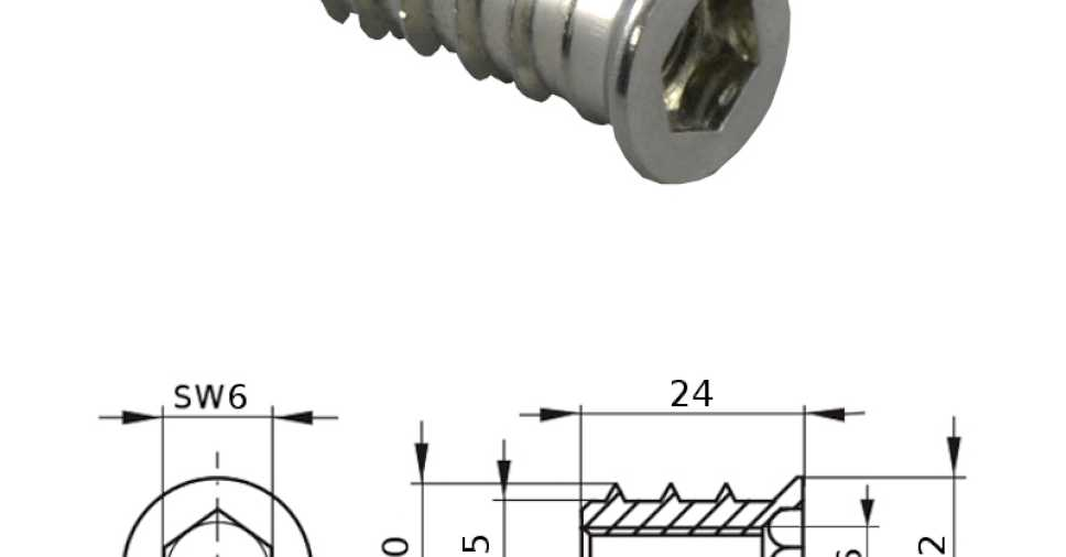 Мебельная футорка м6 10х24