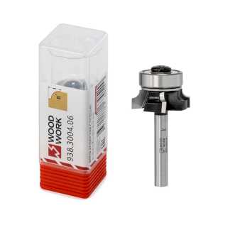 Фреза радиусная с подшипником для ПВХ кромки R=3,0 D=25,4 I=8 L=53,3 Z=4 S=6mm