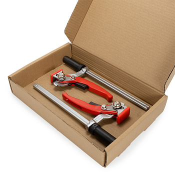 Зажимы кованые 160х60 мм c рычажной рукояткой для установки в отверстие верстака (набор из 2 шт.)