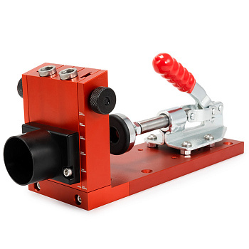 Кондуктор Woodwork PHJ-004 оснащен удобным механизмом для регулировки высоты сверления в зависимости от толщины заготовки