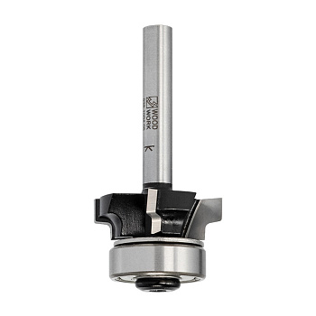 Фреза радиусная с подшипником для ПВХ кромки R=1,0 D=25,4 I=8 L=53,3 Z=4 S=6mm Woodwork/Вудворк 938.1004.06