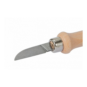 Нож для резьбы по дереву с прямой спинкой и прямым лезвием.