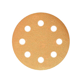 Шлифовальный круг GOLD B312T 125 мм на липучке 8 отверстий золотистый