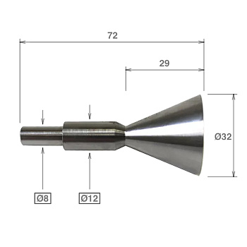 Центрирующий конус артикул RBU-032 из стали для концентрически точной установки базы на подошву ручного фрезера